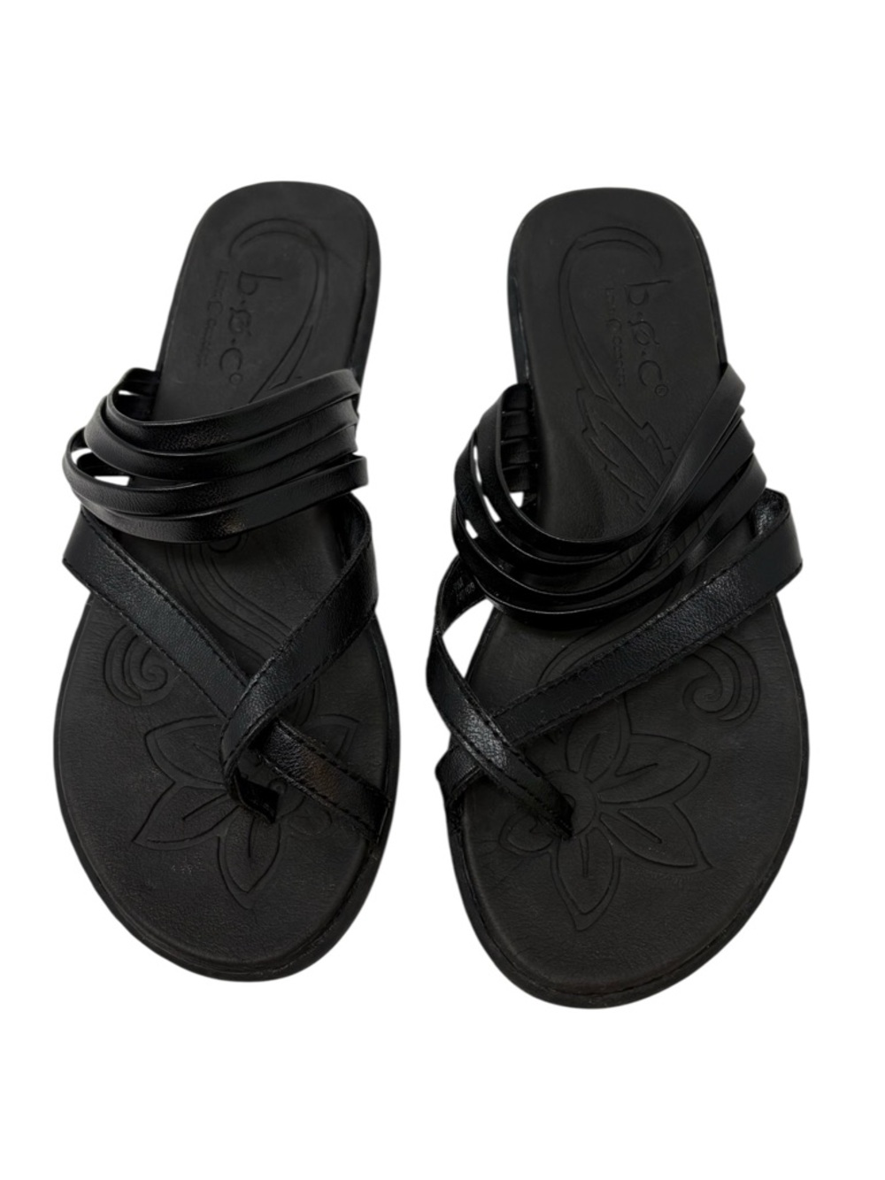 B.O.C. Born Concept Alisha Slip-On Toe Loop Sandals Black Womens 7M